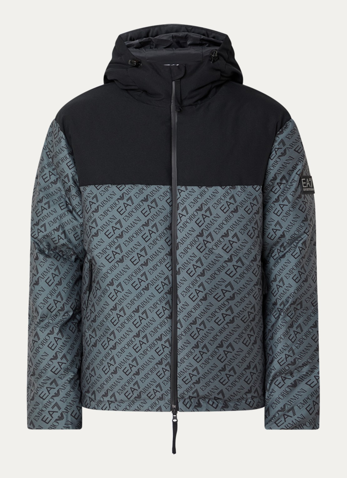 Armani Gewatteerd jack met logoprint  - voorkant 3 bronsgroen