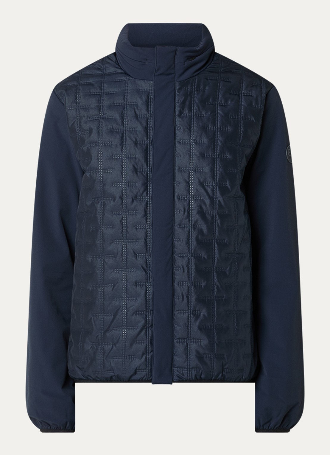 Armani Gewatteerd jack met quilt patroon en ritszakken - voorkant 3 donkerblauw