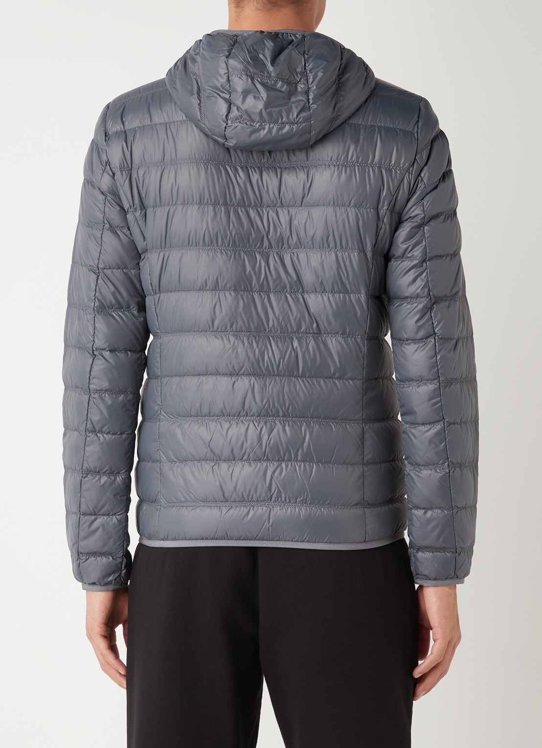Armani Gewatteerd trainingsjack met donsvulling en logo - achterkant 3 donkergrijs
