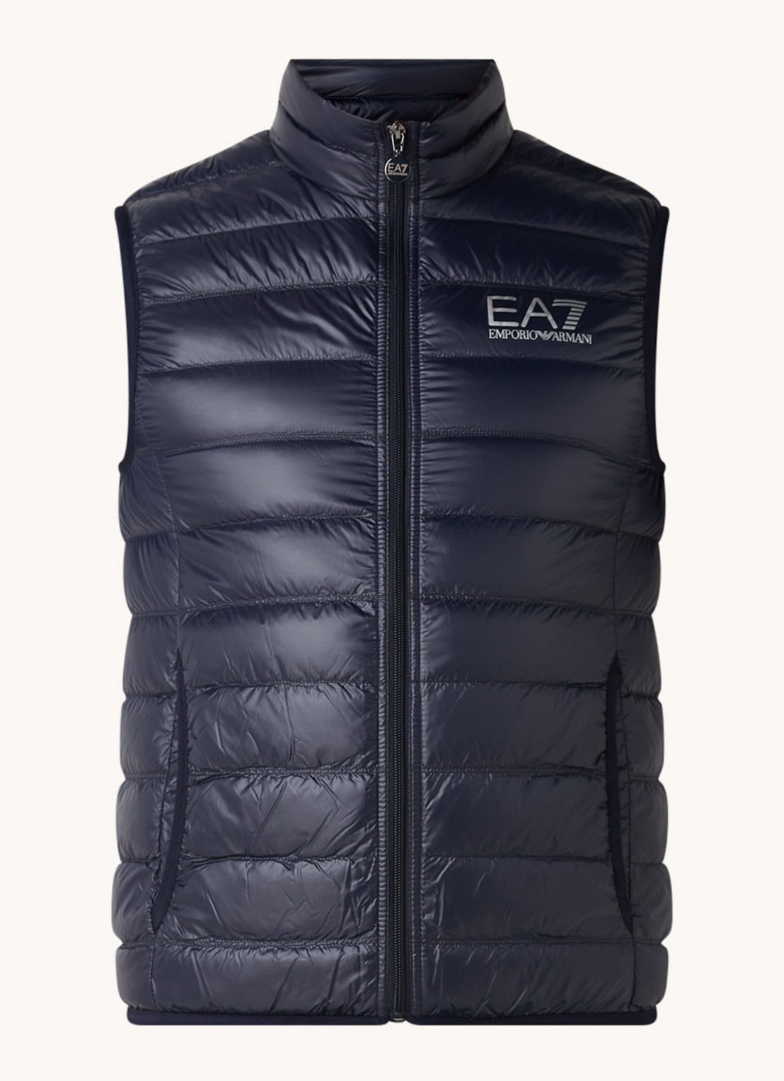 Armani Gewatteerde trainingsbodywarmer met donsvulling - voorkant 3 donkerblauw