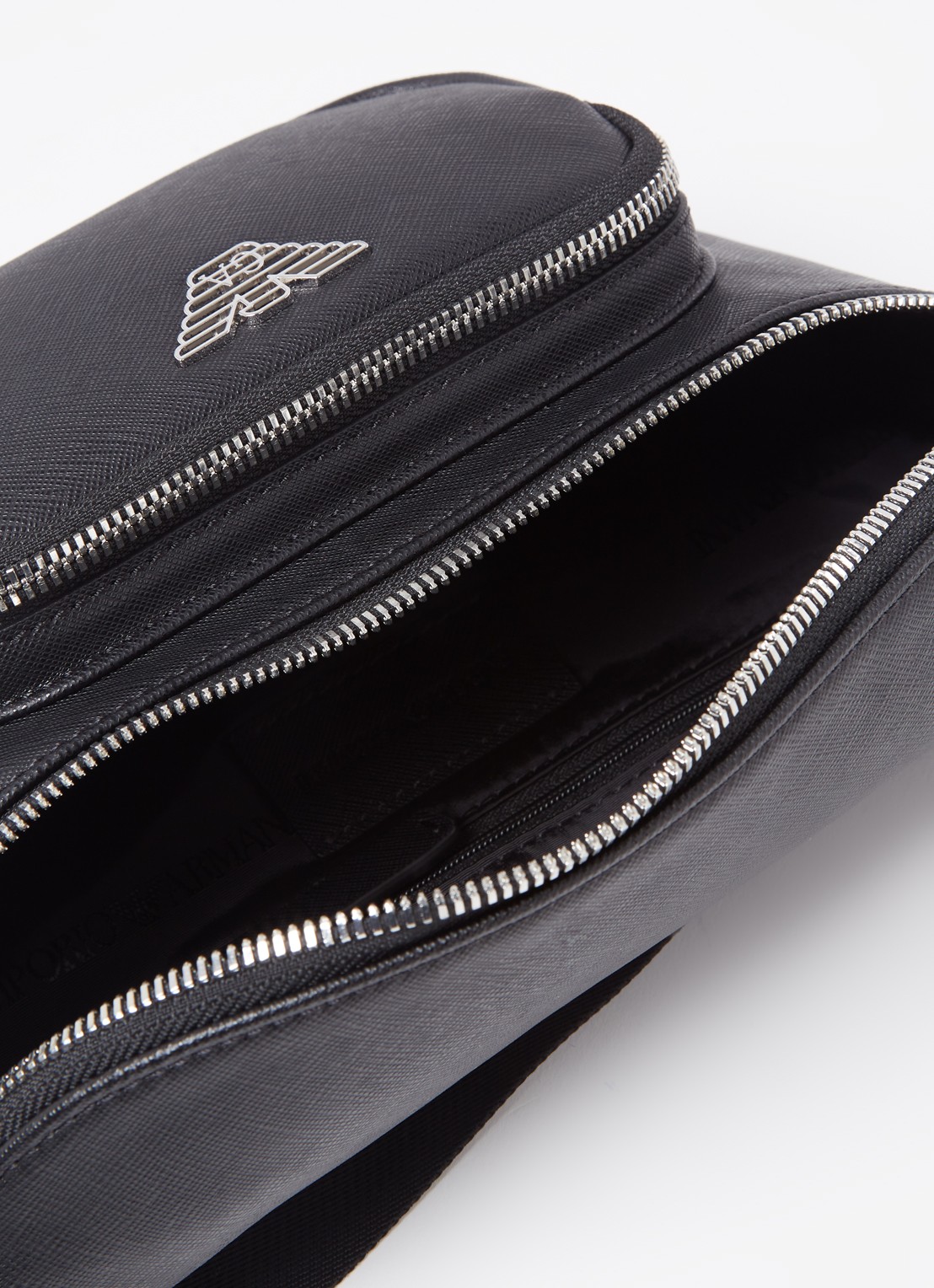 Armani Heuptas met leren details - detail 2 zwart