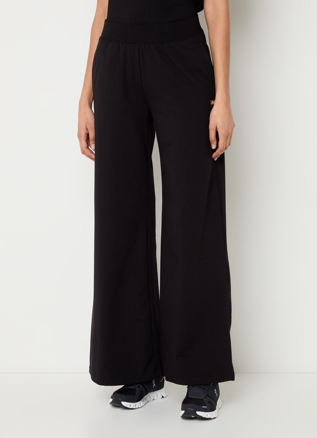 Armani High waist flared fit joggingbroek met steekzakken - detail 2 zwart