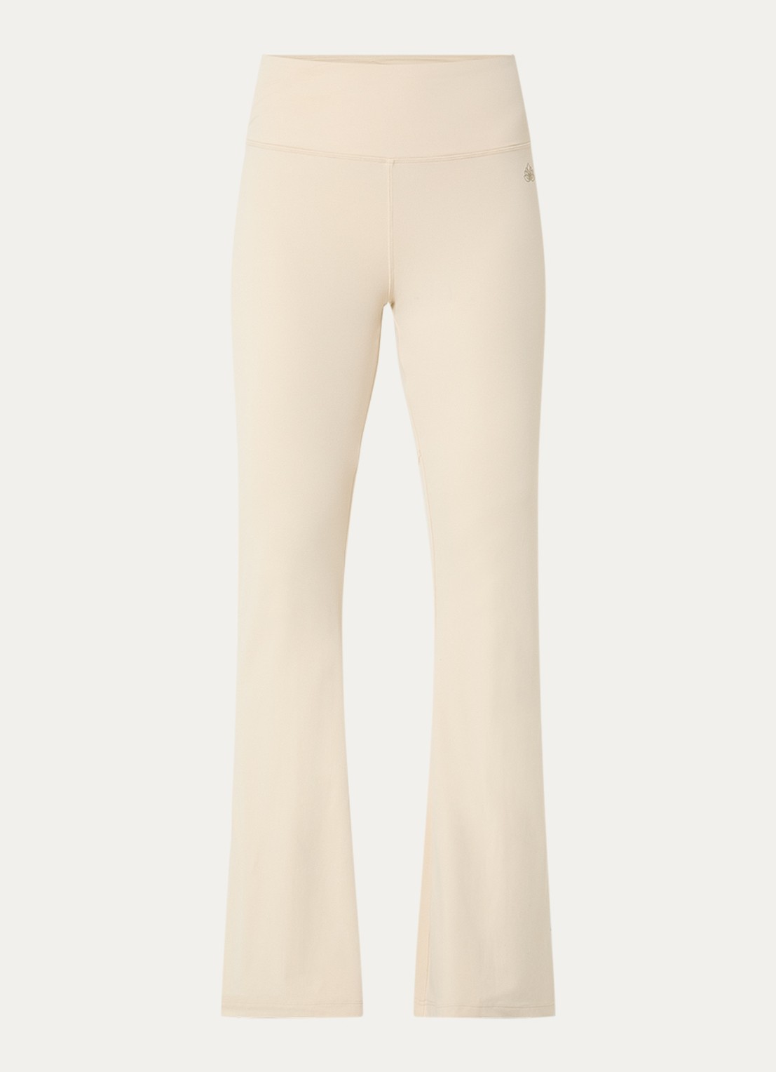 Armani High waist flared fit trainingsbroek - voorkant vanillegeel
