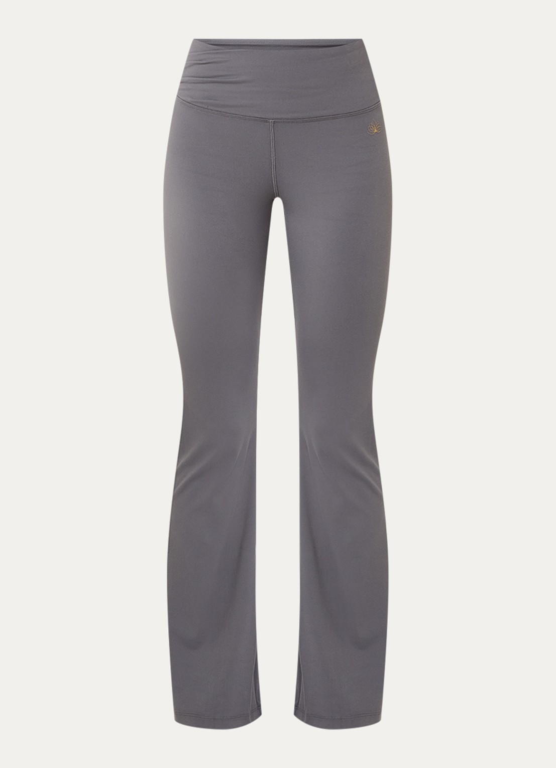 Armani High waist flared fit trainingsbroek - voorkant lichtgrijs
