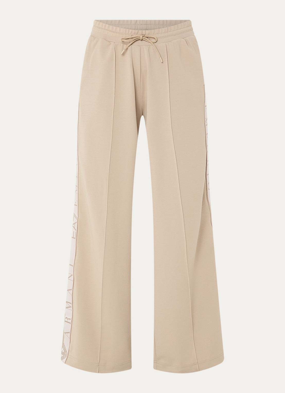 Armani High waist loose fit joggingsbroek met logo - voorkant 2 khaki