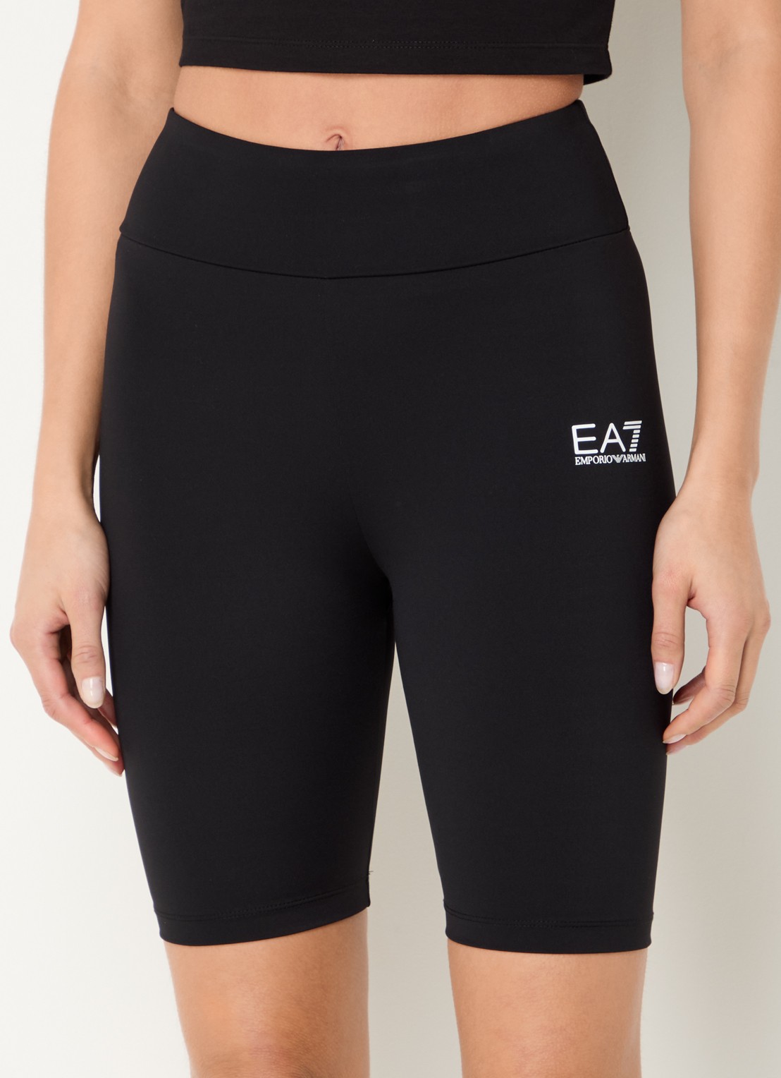 Armani High waist skinny fit compressie fietsbroek  - detail 3 zwart