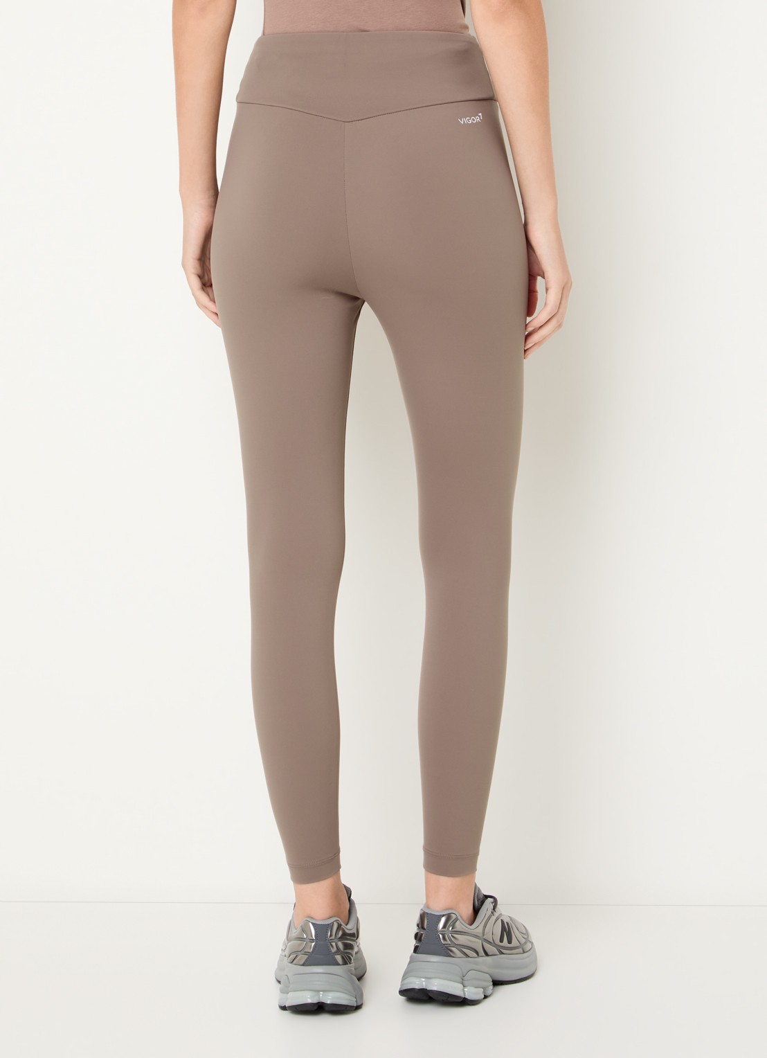 Armani High waist skinny fit trainingslegging met logo - achterkant 3 lichtbruin