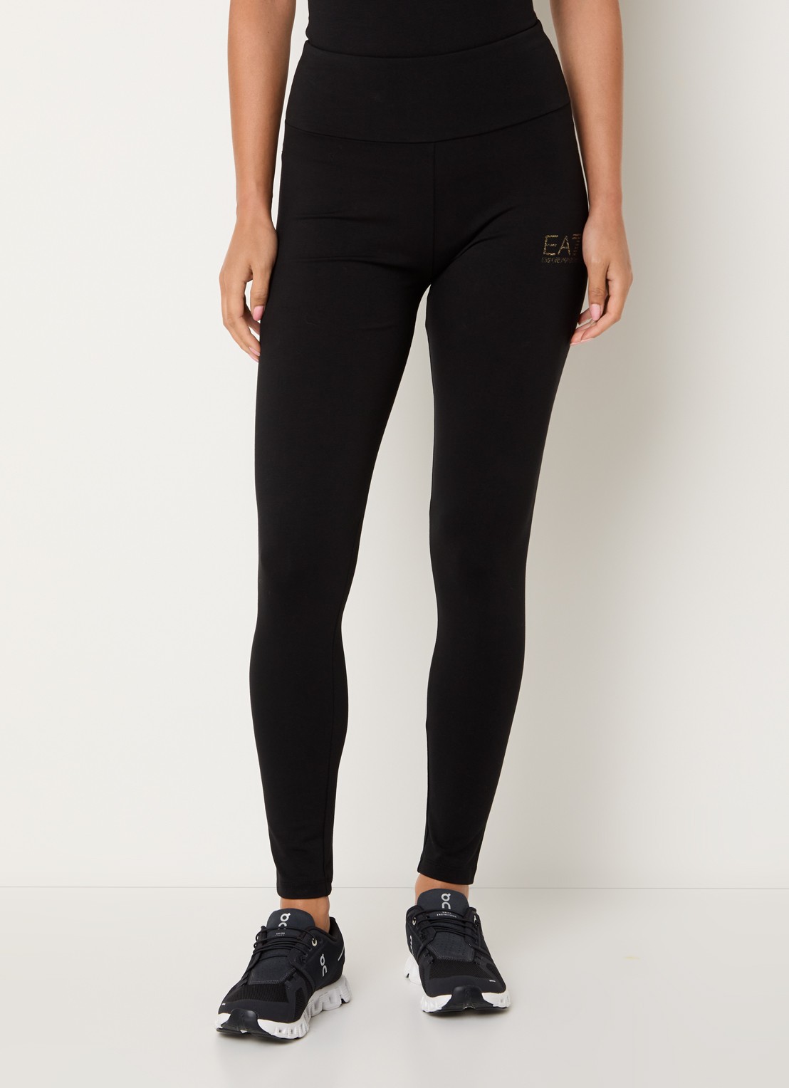Armani High waist skinny fit trainingslegging met logo - detail 3 zwart