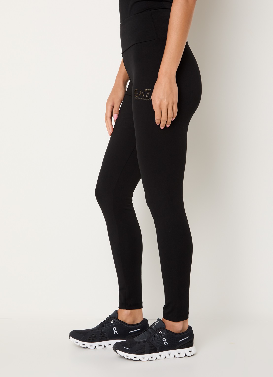 Armani High waist skinny fit trainingslegging met logo - detail 4 zwart