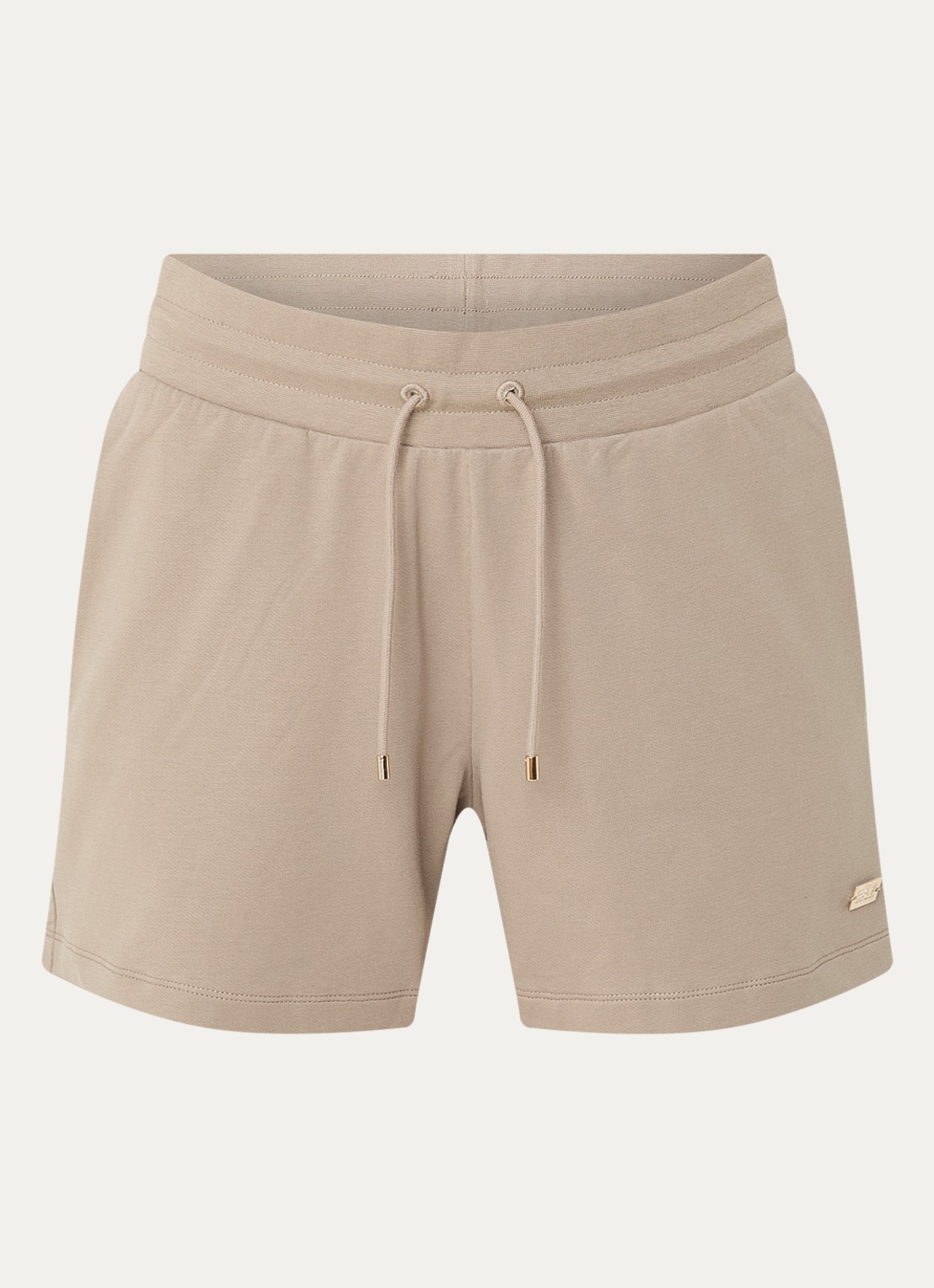 Armani High waist straight fit korte broek met steekzakken en logo - voorkant 2 khaki