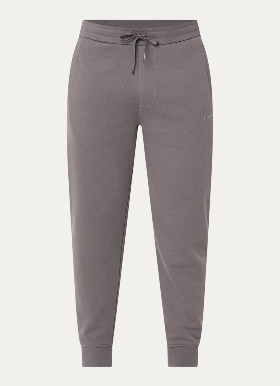 Armani High waist tapered fit joggingbroek met steekzakken - voorkant grijs