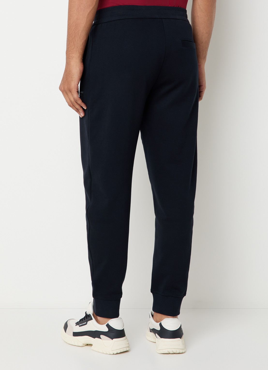 Armani High waist tapered fit joggingbroek met steekzakken - achterkant donkerblauw