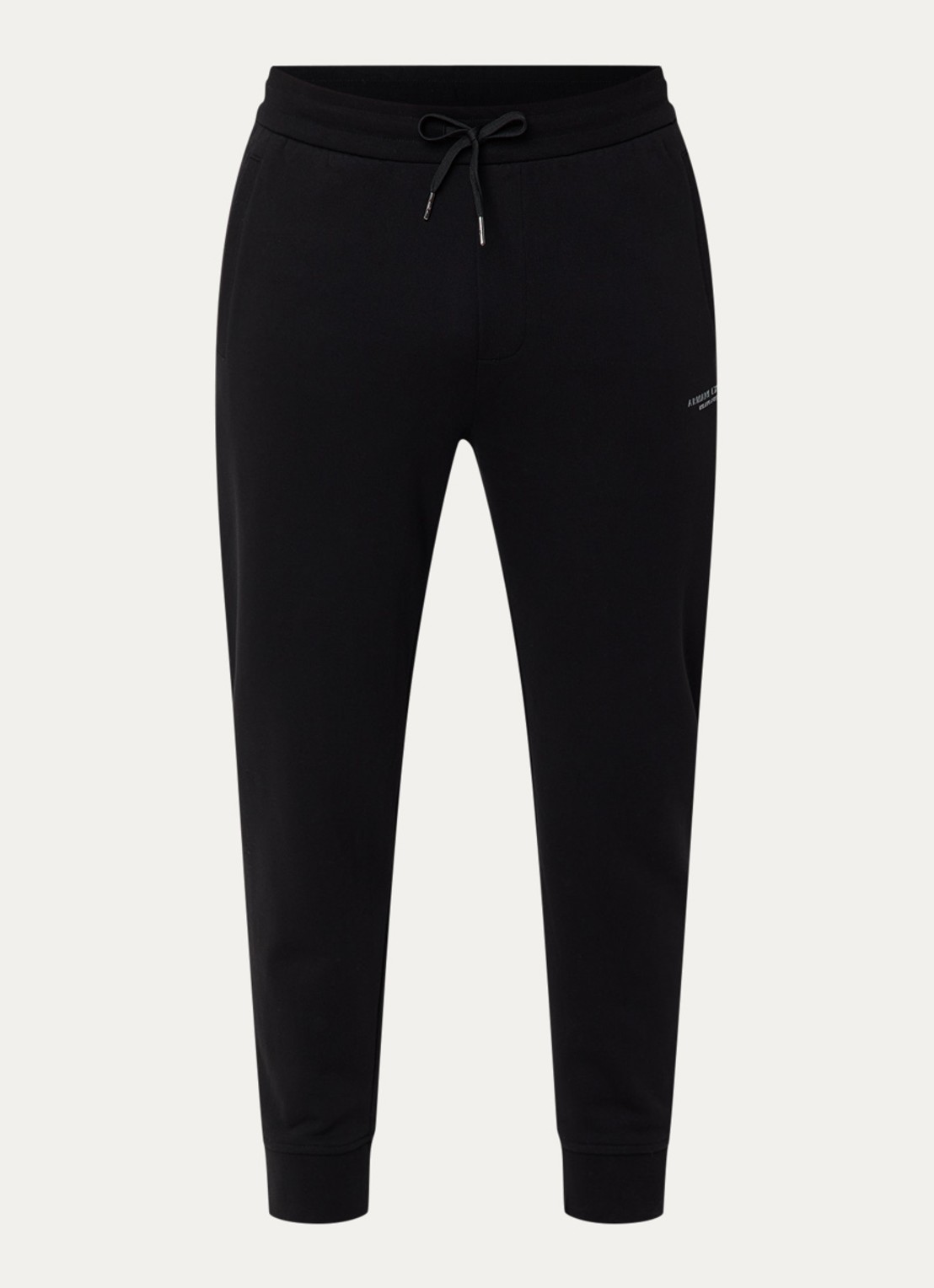 Armani High waist tapered fit joggingbroek met steekzakken - voorkant 2 zwart
