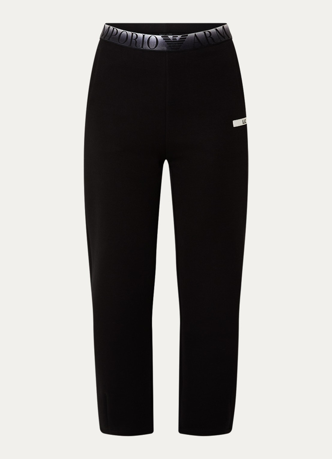 Armani High waist tapered fit joggingbroek met steekzakken - voorkant 3 zwart