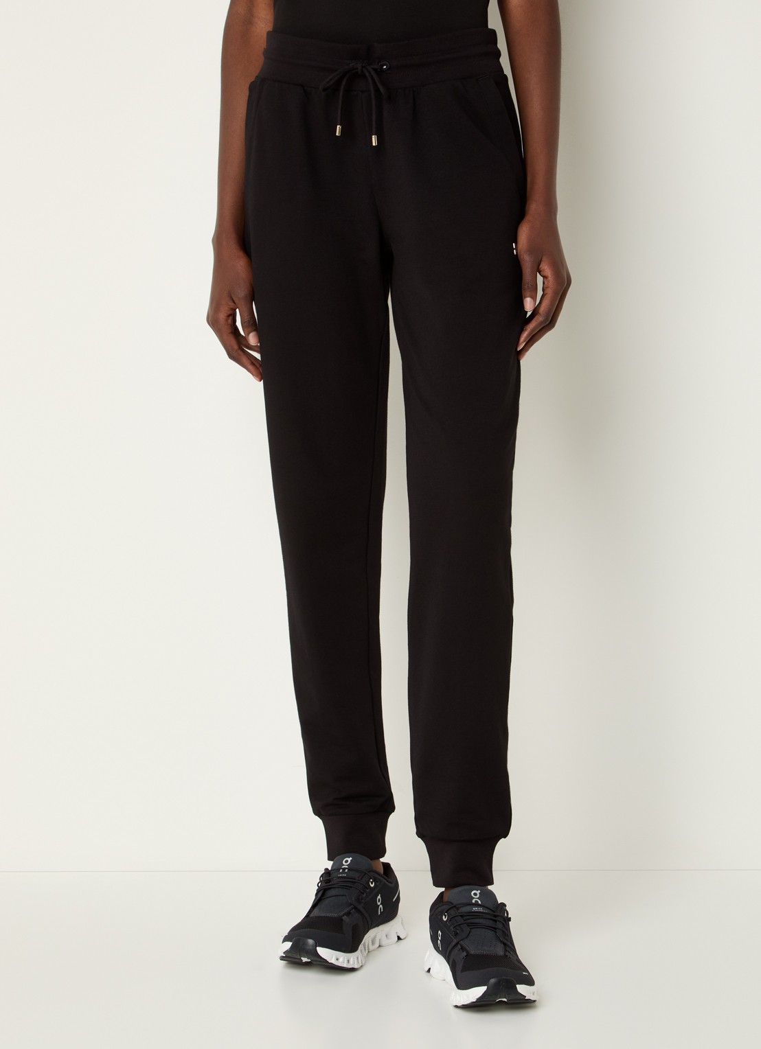 Armani High waist tapered fit joggingbroek met steekzakken - detail 2 zwart