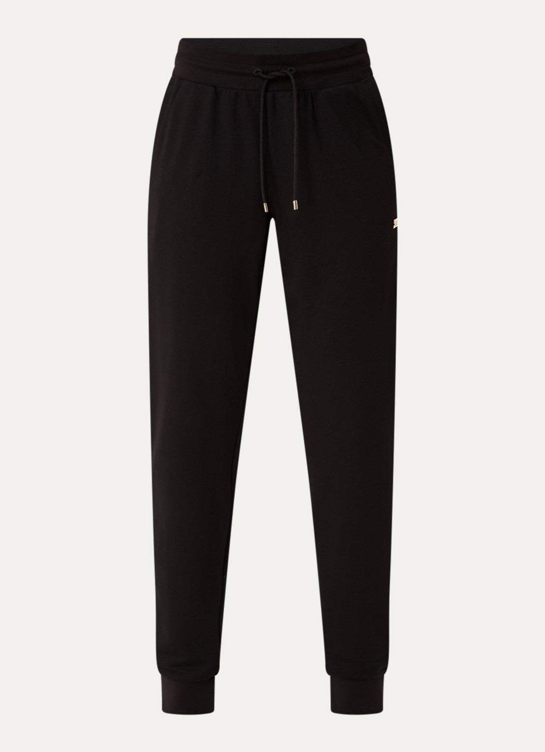 Armani High waist tapered fit joggingbroek met steekzakken - voorkant 3 zwart