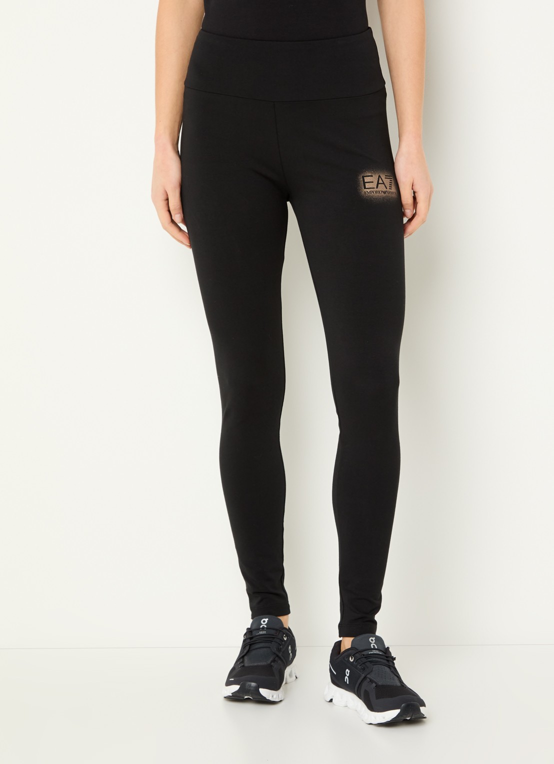 Armani High waist trainingslegging met logo - detail 4 zwart
