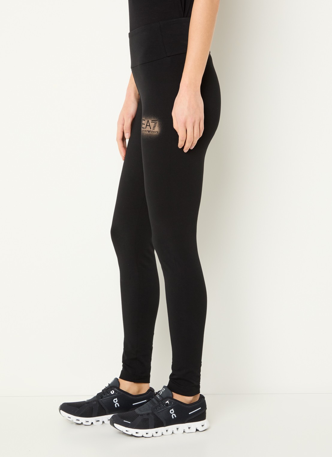 Armani High waist trainingslegging met logo - detail 5 zwart