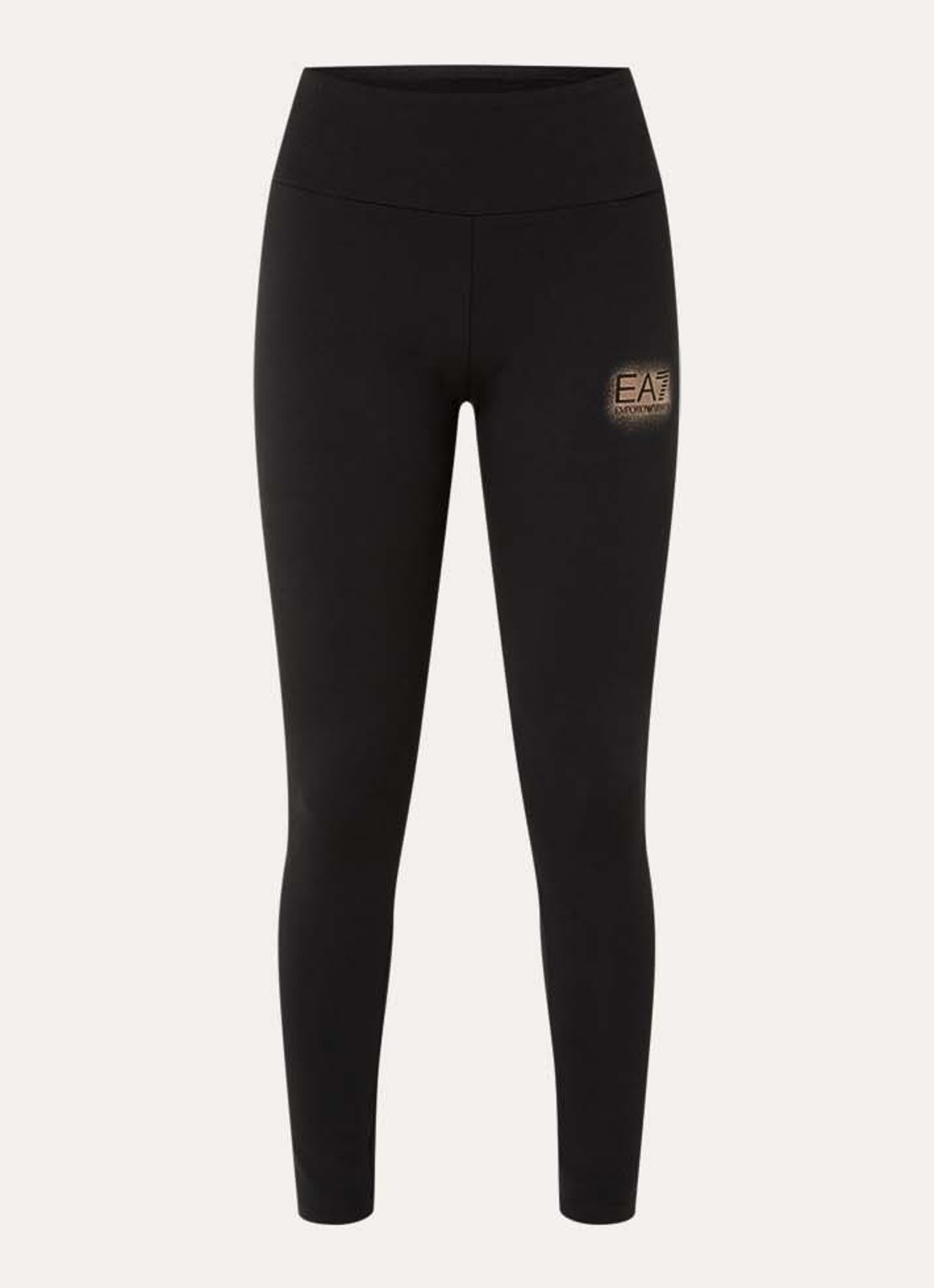Armani High waist trainingslegging met logo - voorkant 2 zwart