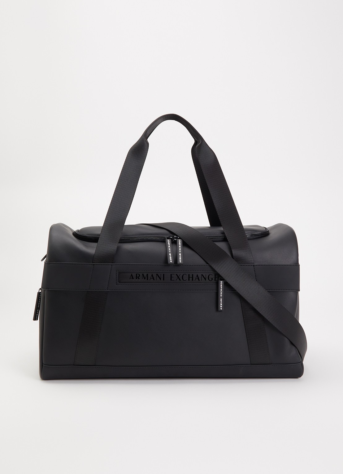 Armani Holdall weekendtas met afneembare schouderriem - voorkant 2 donkergrijs