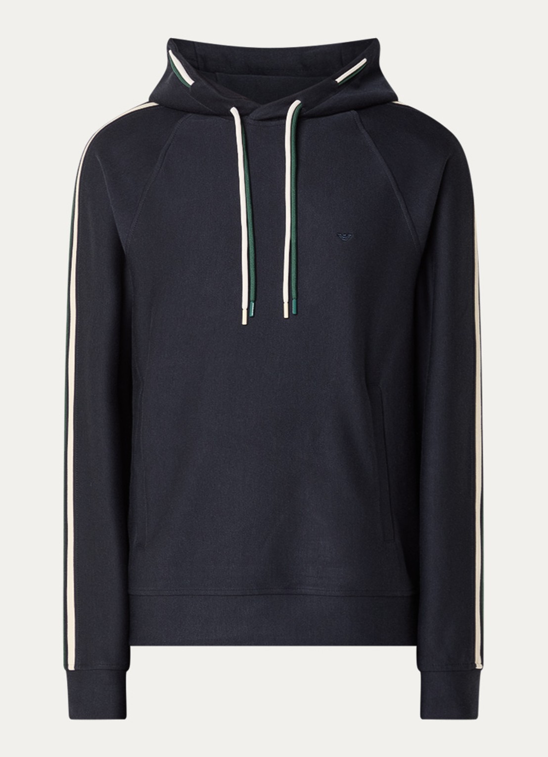 Armani Hoodie met capuchon met steekzakken - voorkant 2 donkerblauw