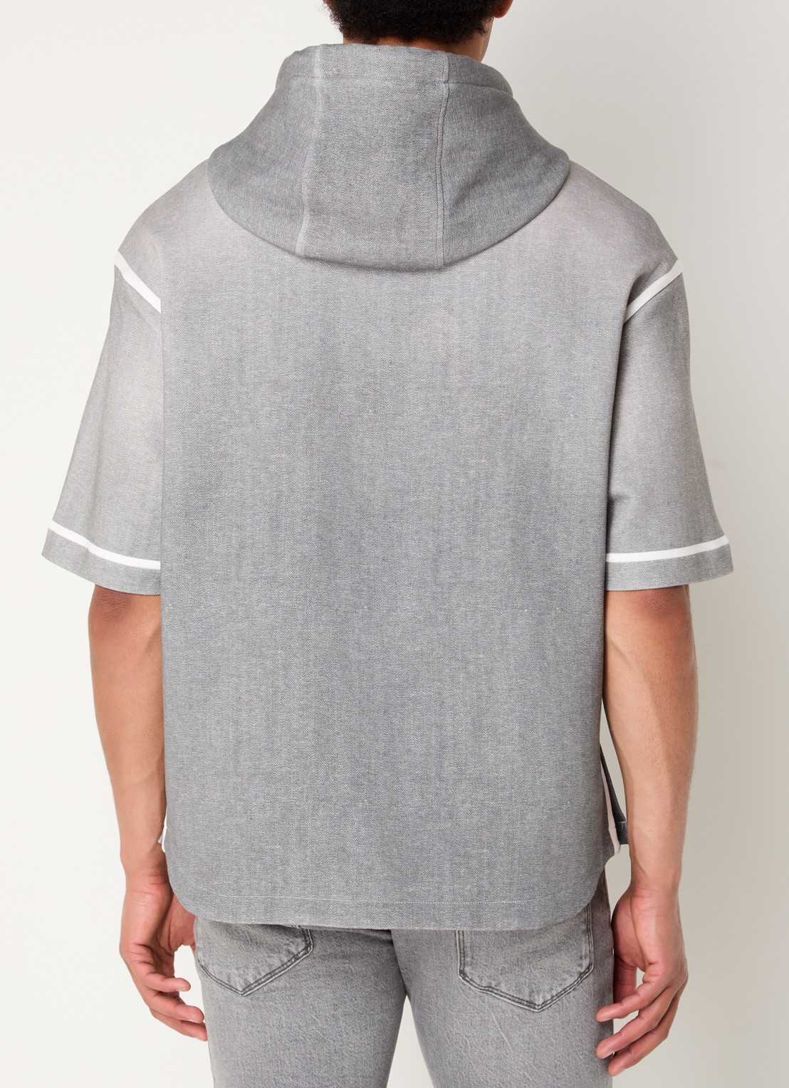 Armani Hoodie met gemêleerd dessin - achterkant grijs