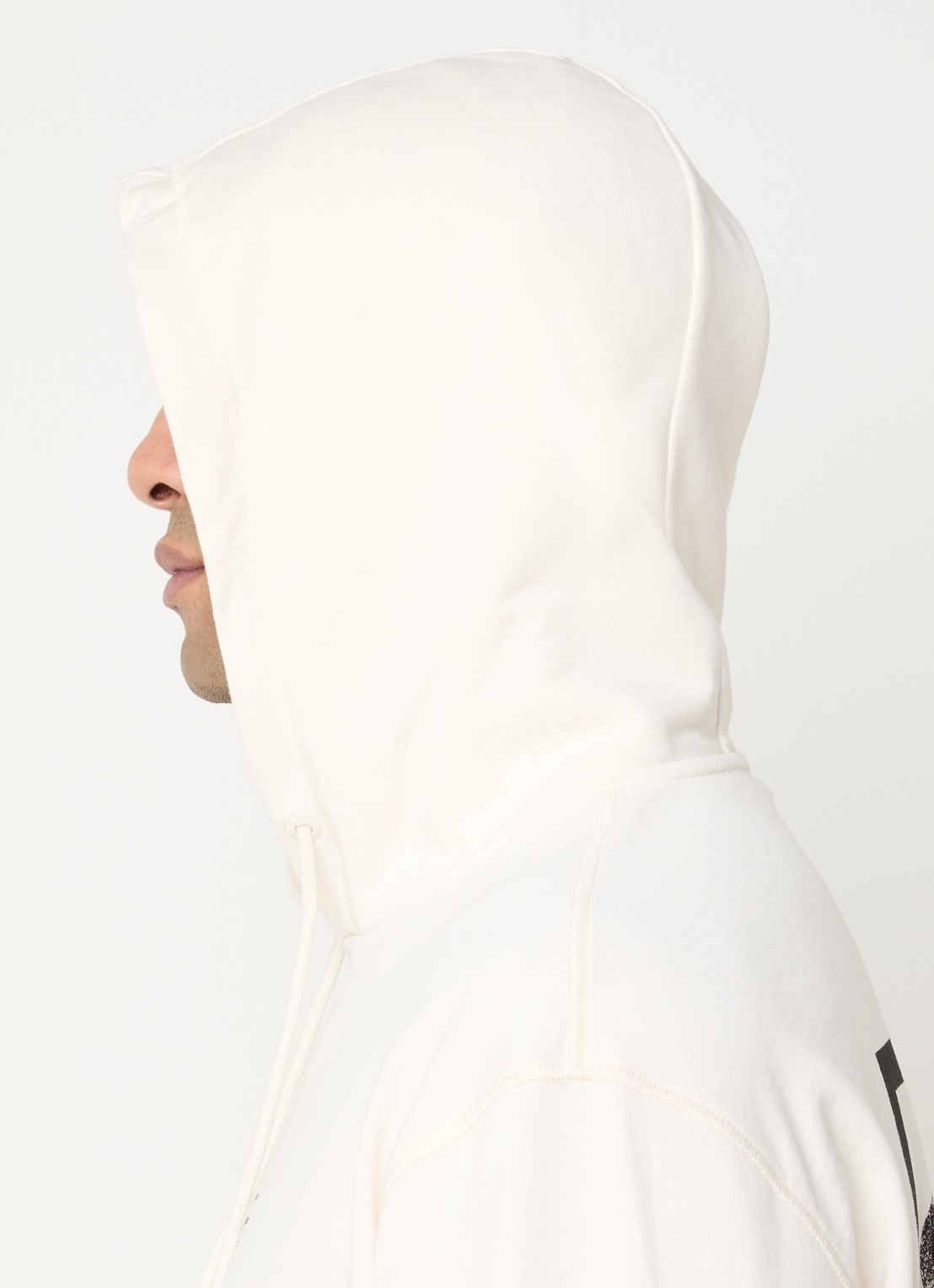 Armani Hoodie met logo- en backprint - detail 5 gebroken wit
