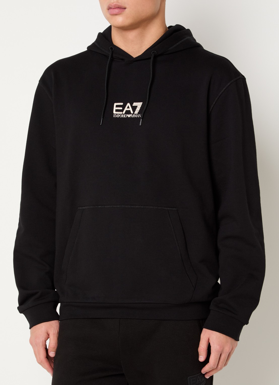 Armani Hoodie met logo- en backprint - achterkant zwart