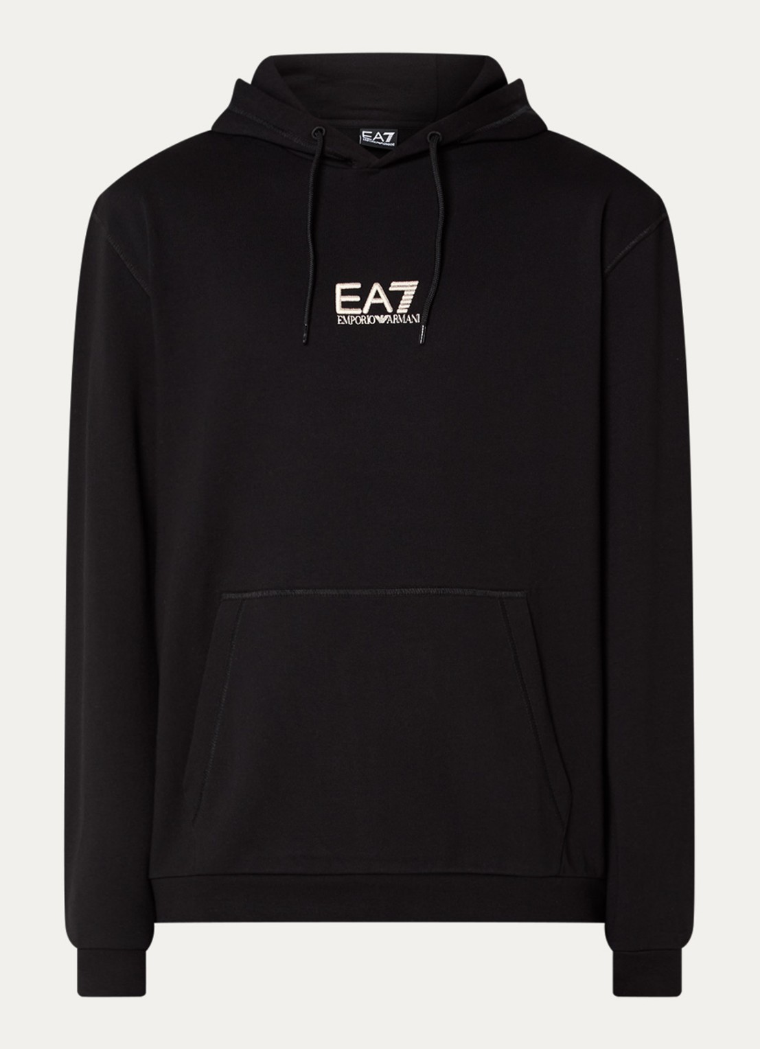 Armani Hoodie met logo- en backprint - voorkant 4 zwart