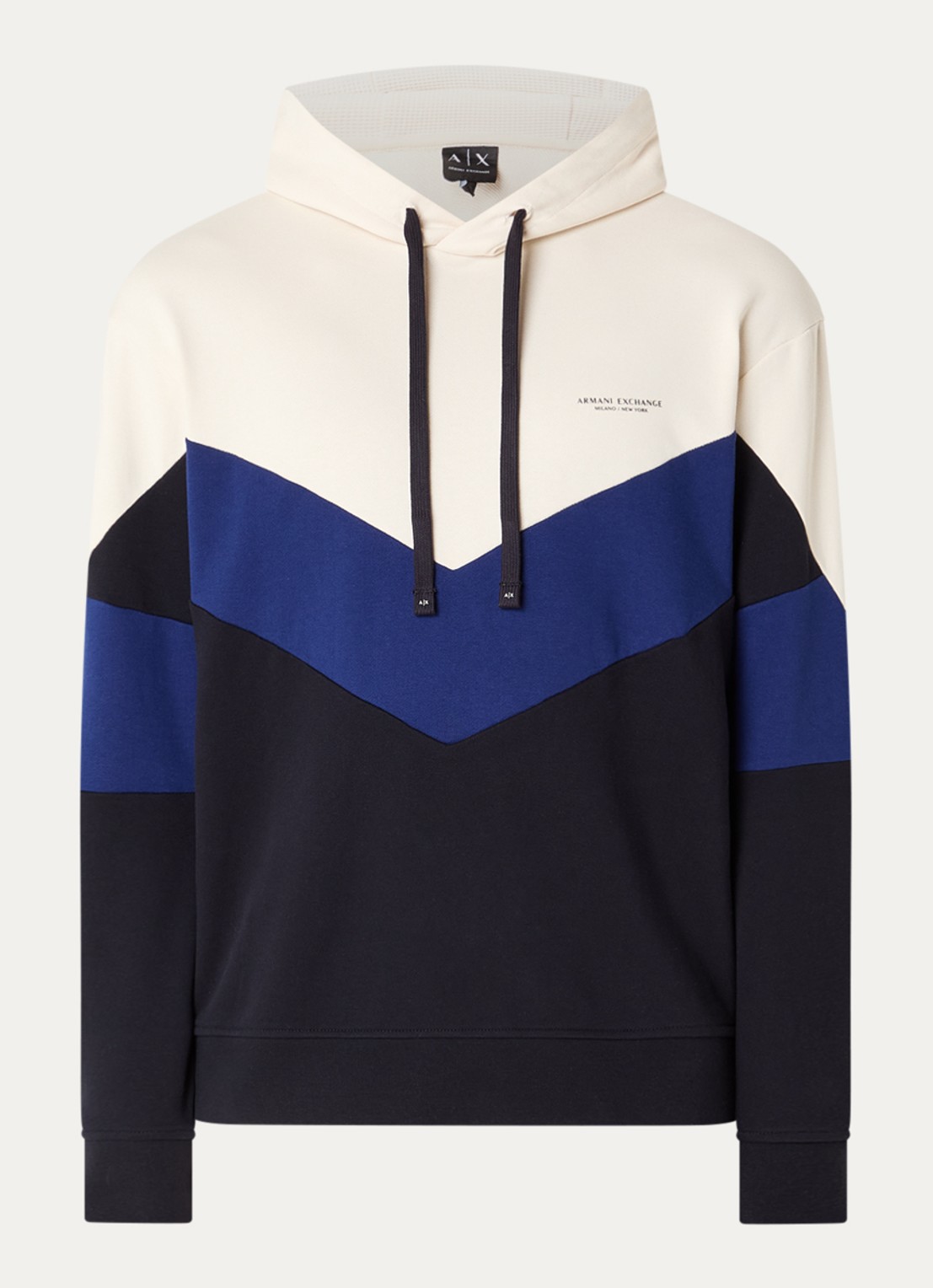 Armani Hoodie met logo - voorkant gebroken wit