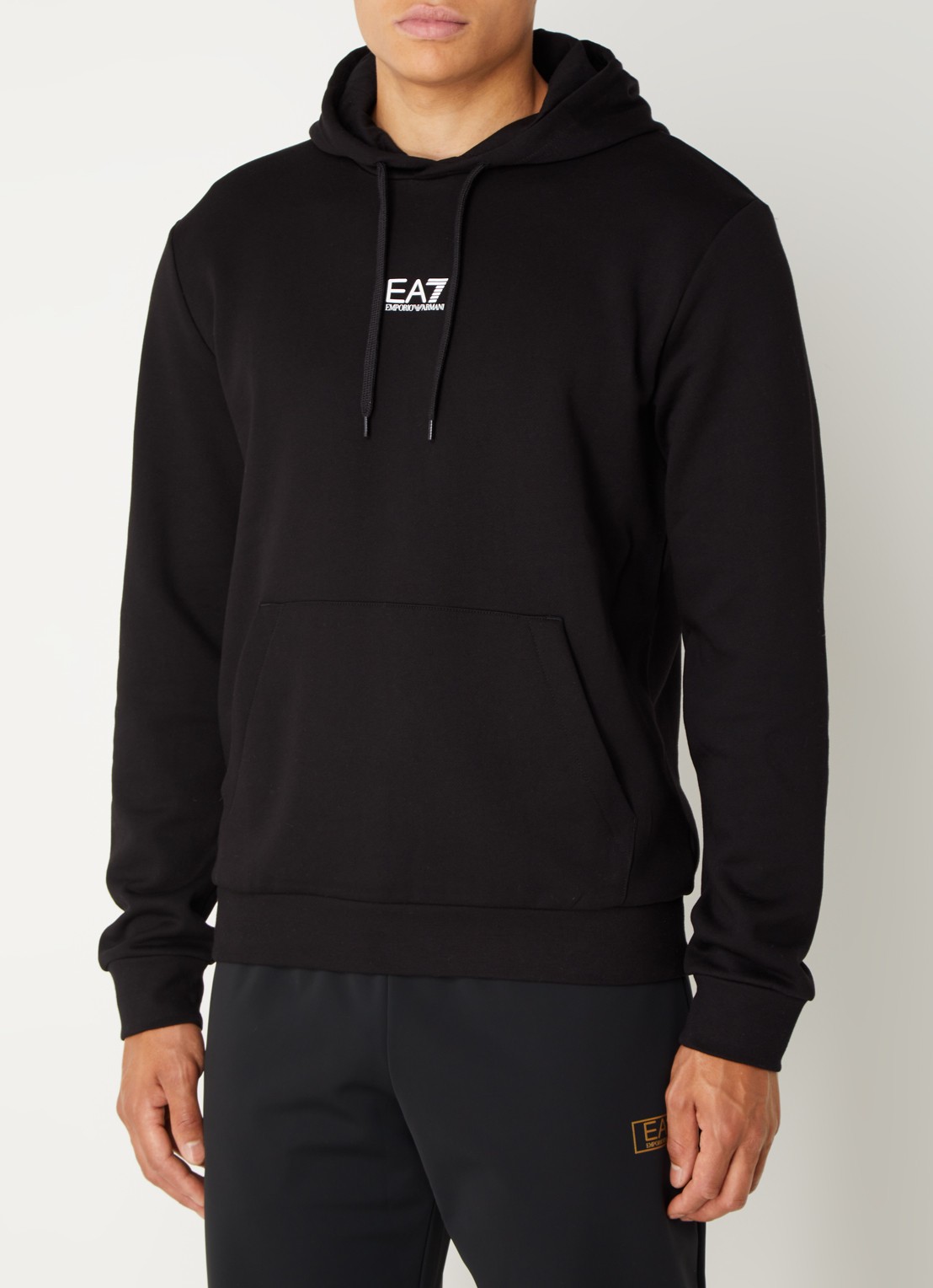 Armani Hoodie met logo - detail 4 zwart