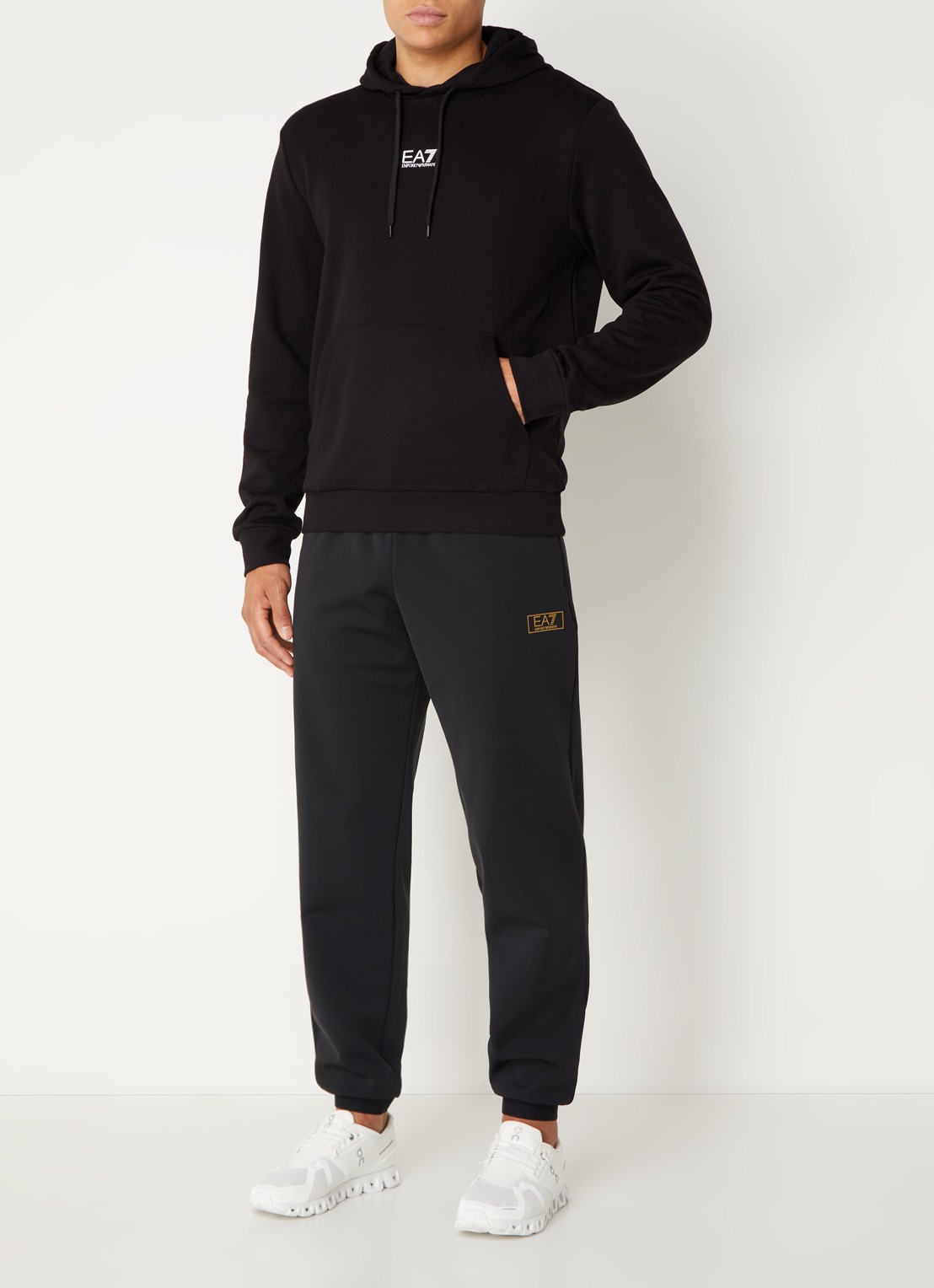 Armani Hoodie met logo - voorkant 2 zwart
