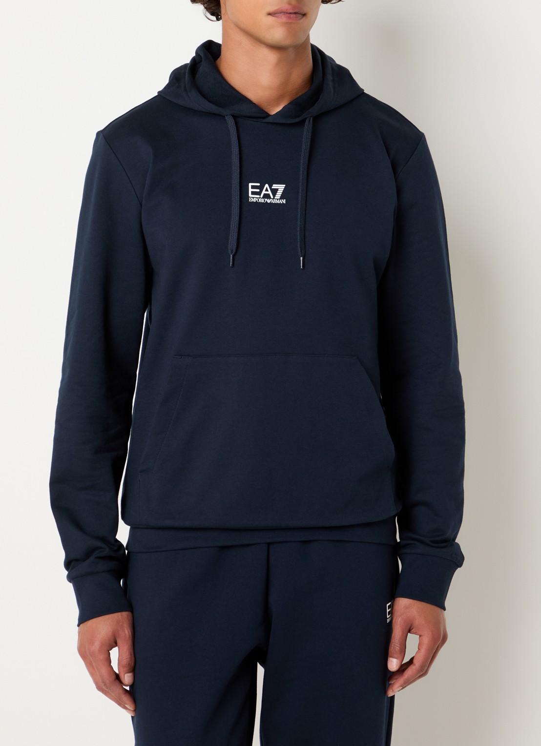 Armani Hoodie met logo - detail 4 donkerblauw