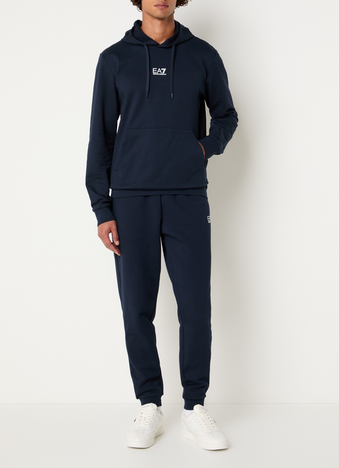 Armani Hoodie met logo - voorkant 2 donkerblauw