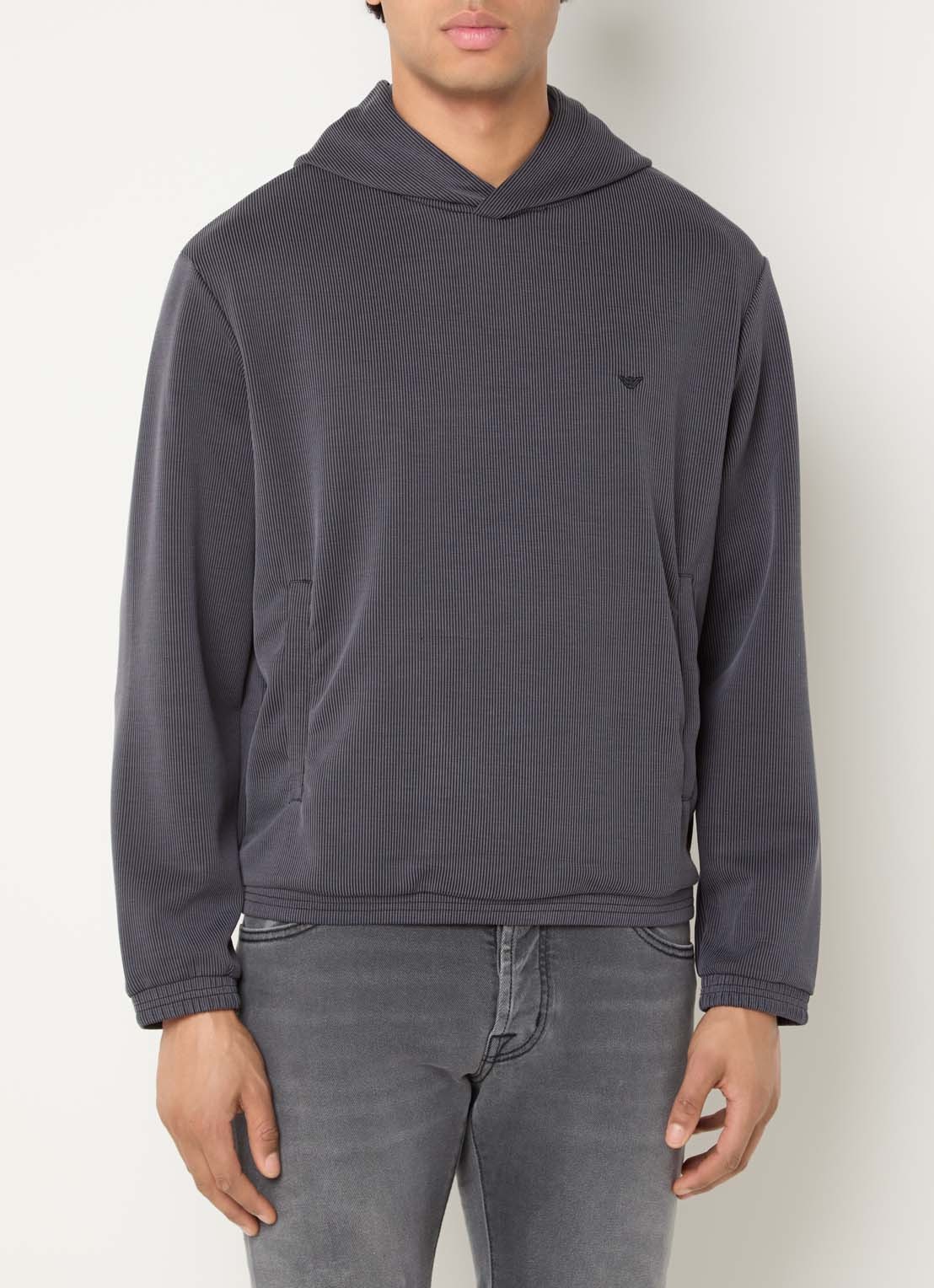 Armani Hoodie met logo - detail 2 antraciet