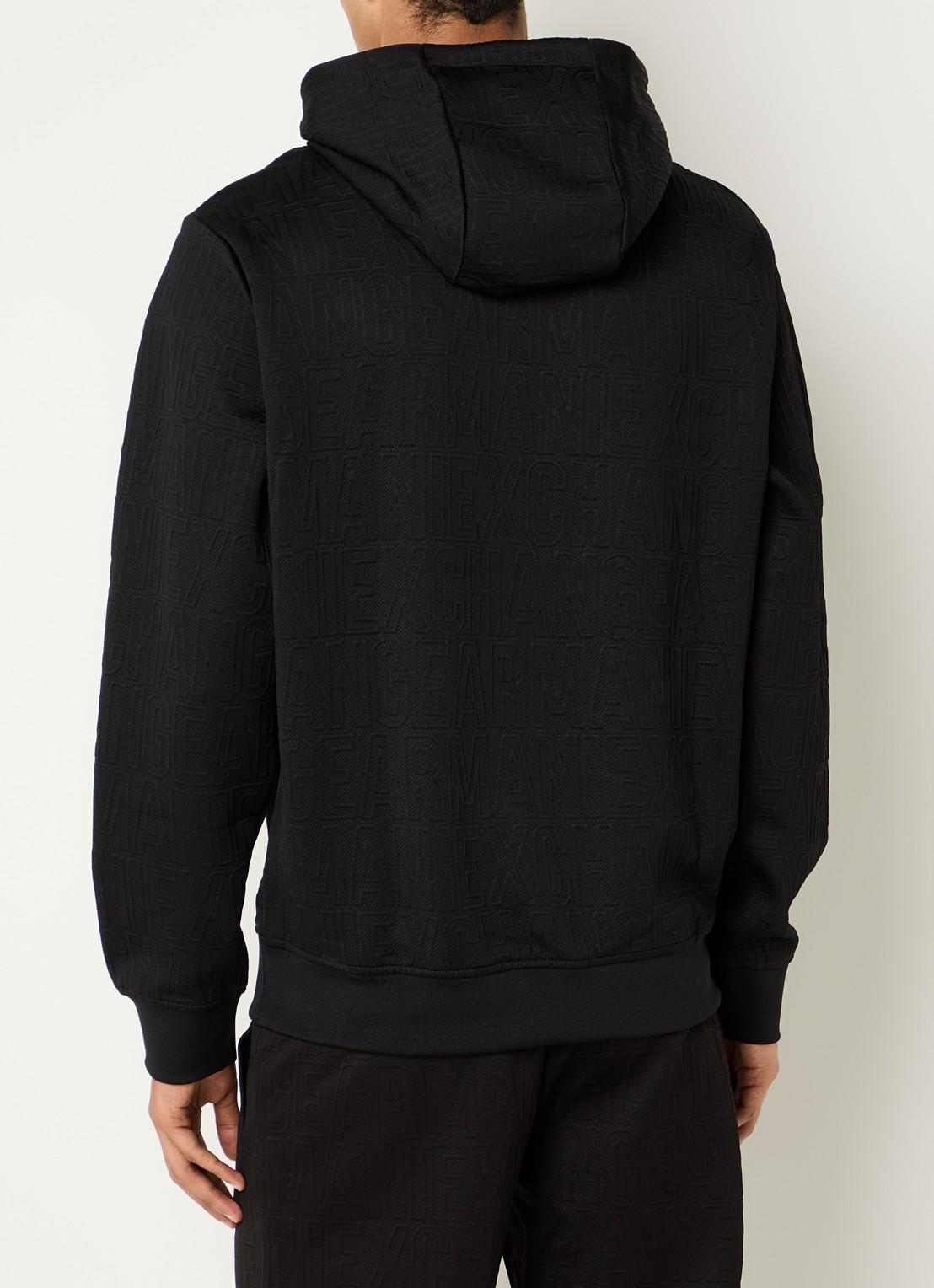 Armani Hoodie met logoborduring - achterkant 3 zwart