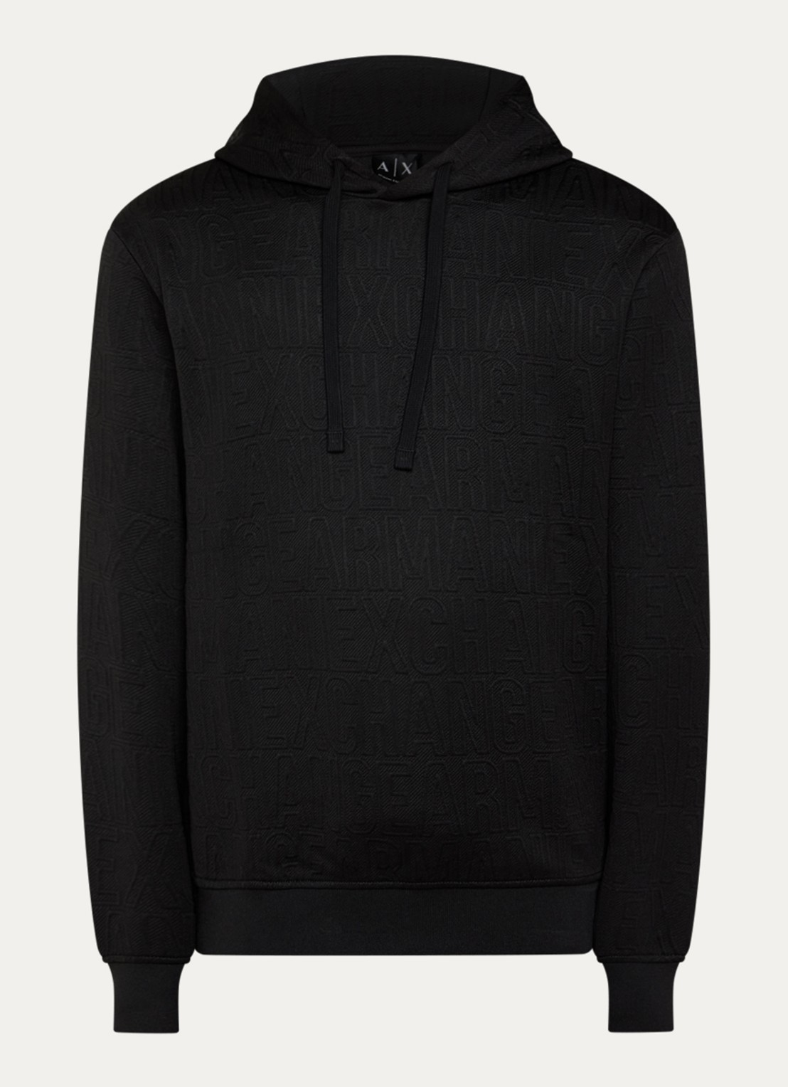 Armani Hoodie met logoborduring - voorkant zwart