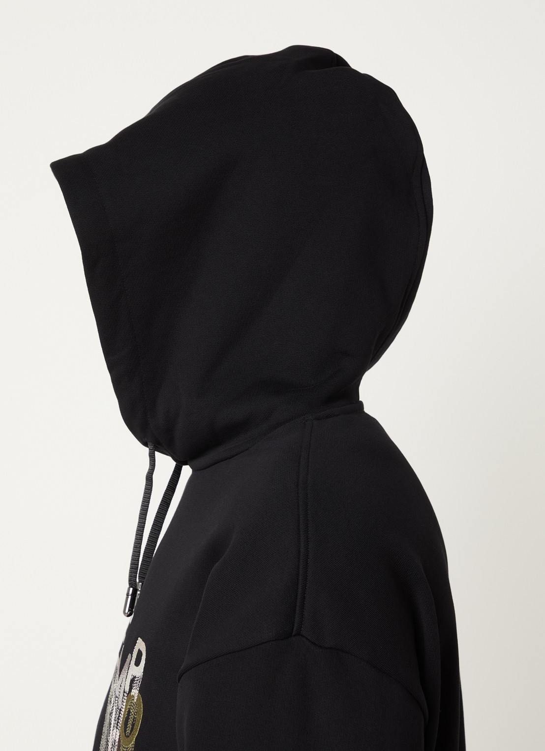 Armani hoodie met logoborduring - detail 2 zwart