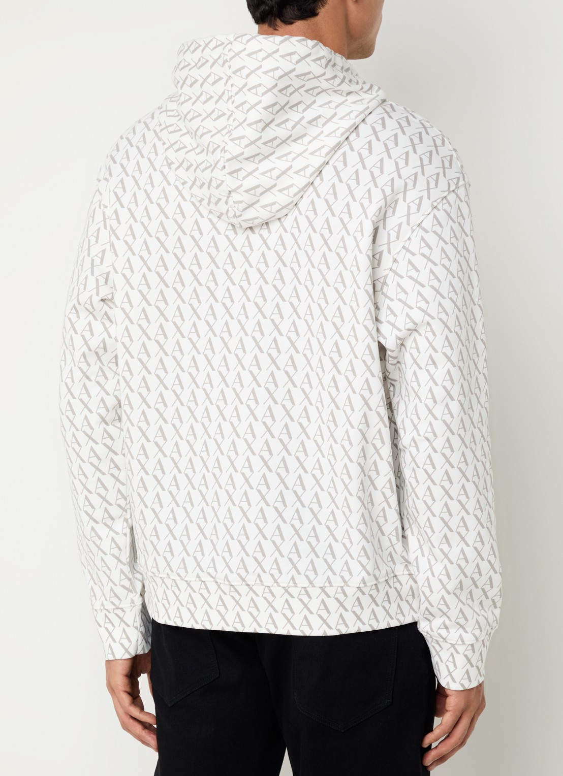 Armani Hoodie met logoprint - achterkant gebroken wit