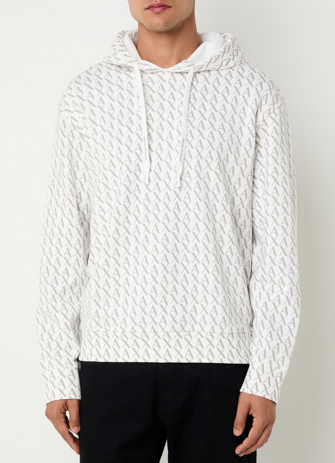 Armani Hoodie met logoprint - detail 2 gebroken wit