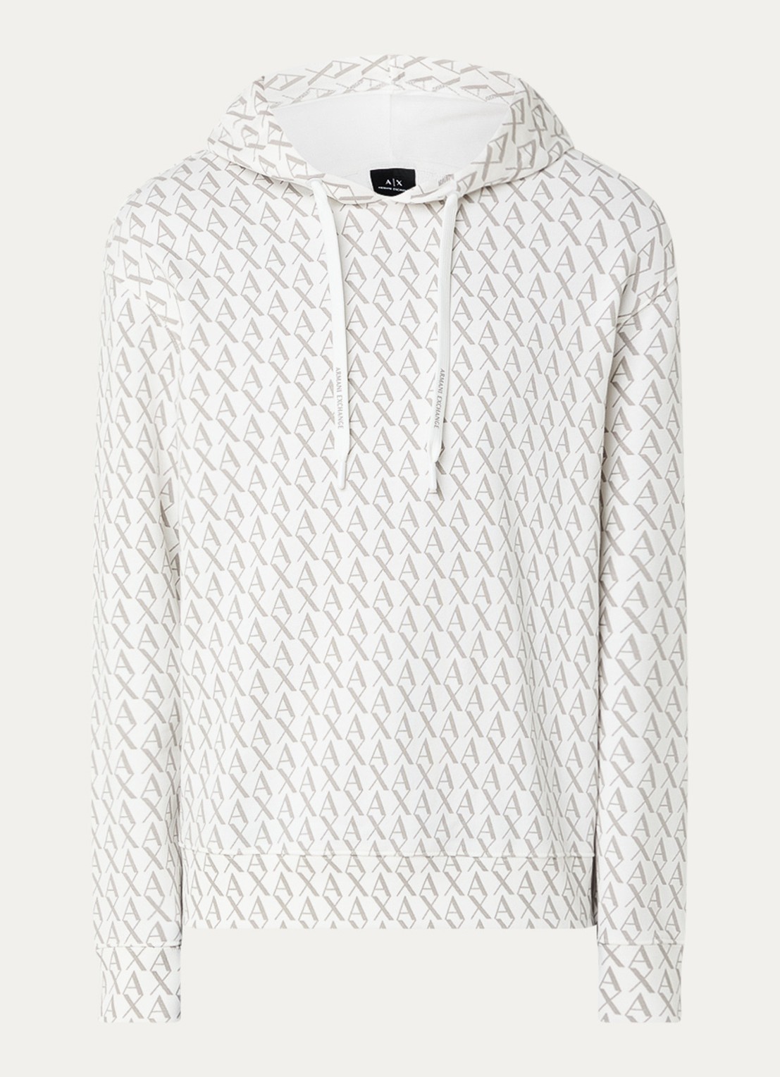 Armani Hoodie met logoprint - voorkant 4 gebroken wit
