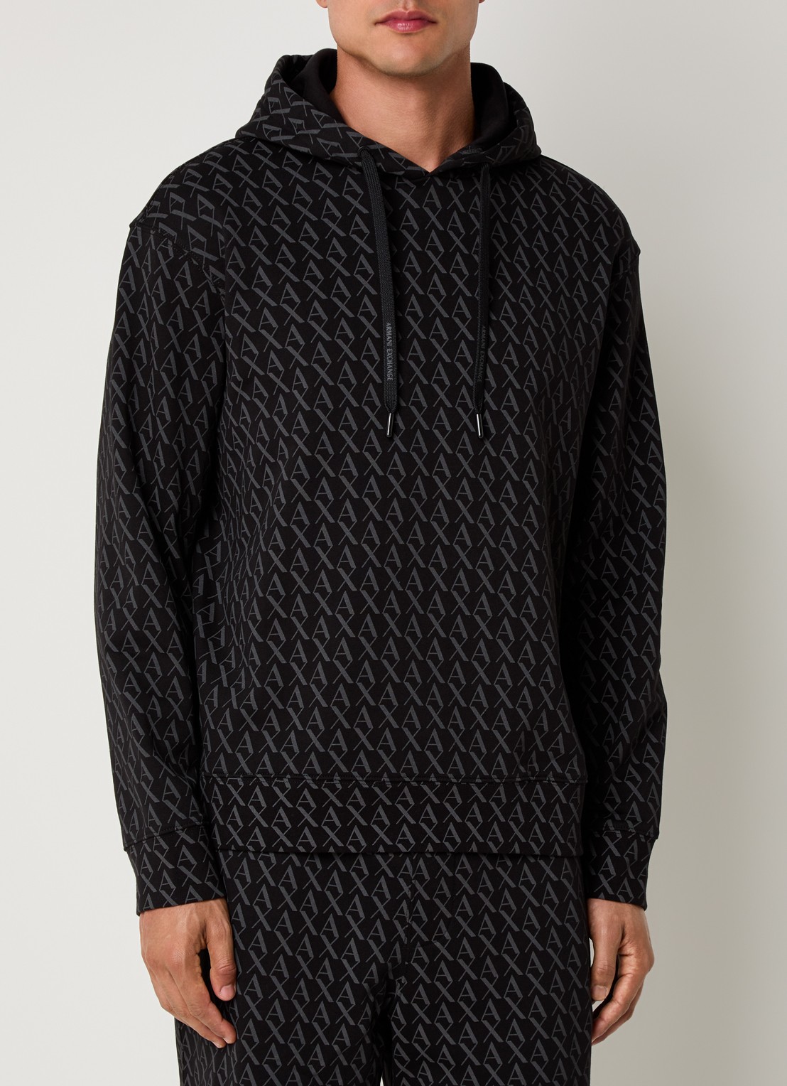 Armani Hoodie met logoprint - detail 4 zwart