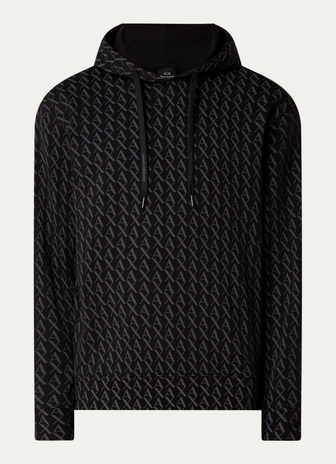 Armani Hoodie met logoprint - voorkant zwart