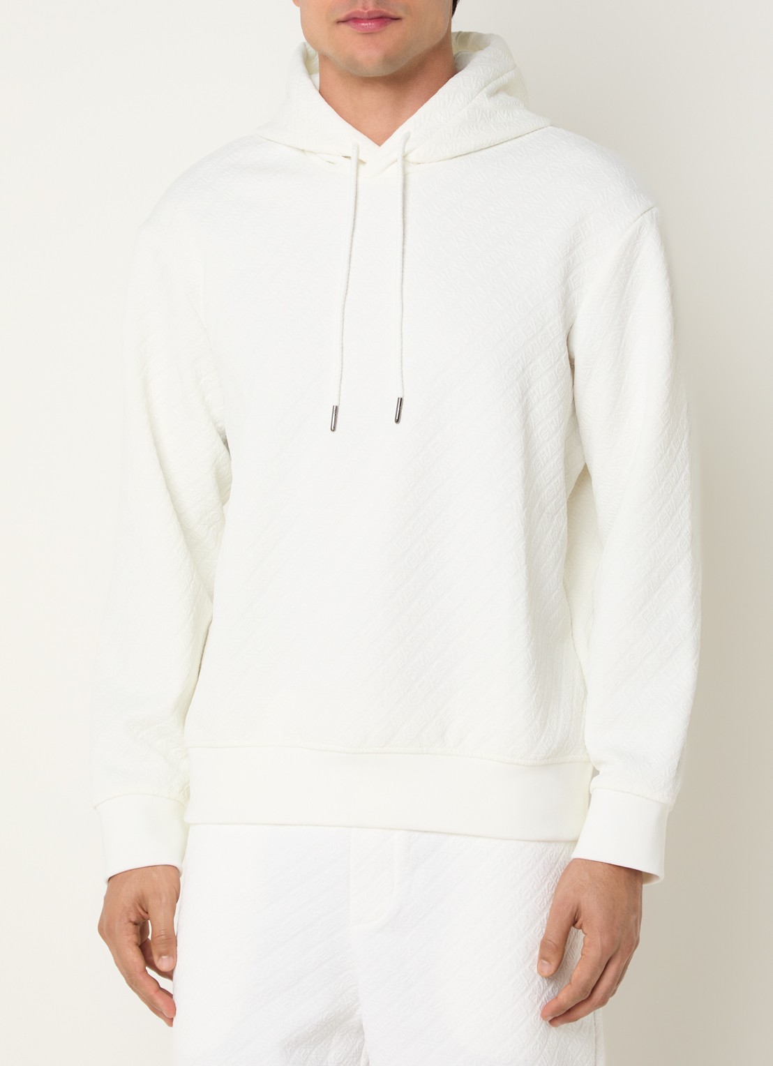 Armani Hoodie met logoprint - detail 4 wit