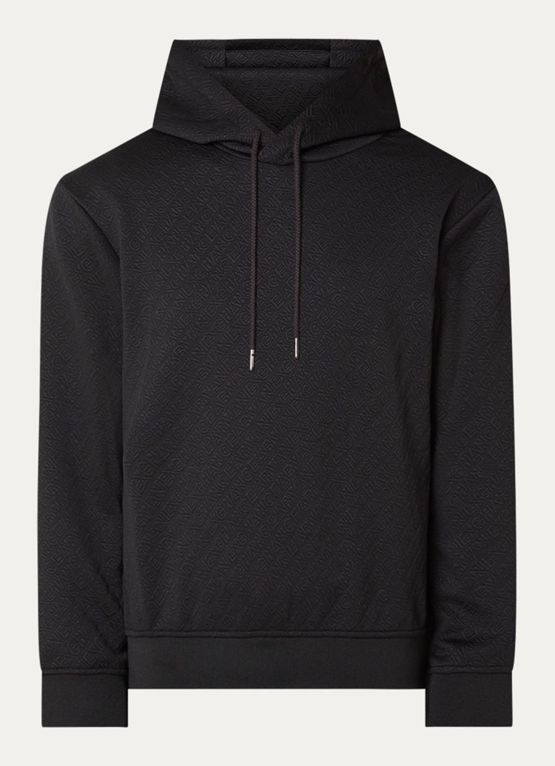 Armani Hoodie met logoprint - voorkant 4 zwart