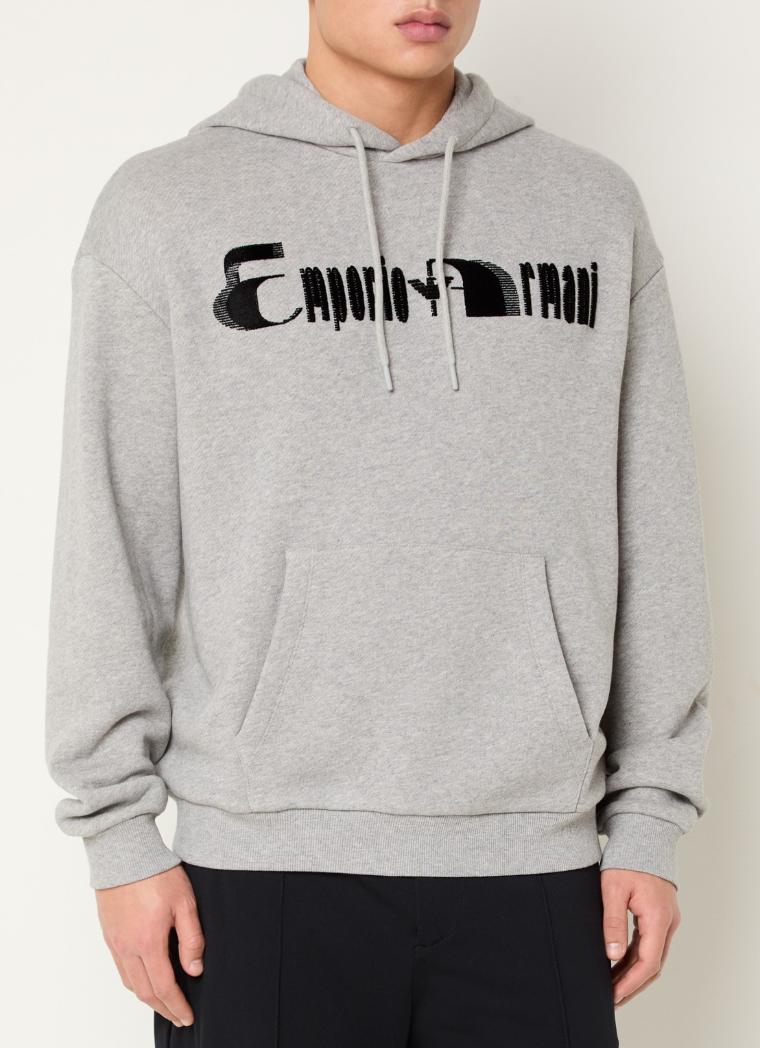 Armani Hoodie met logoprint - detail 2 grijsmele