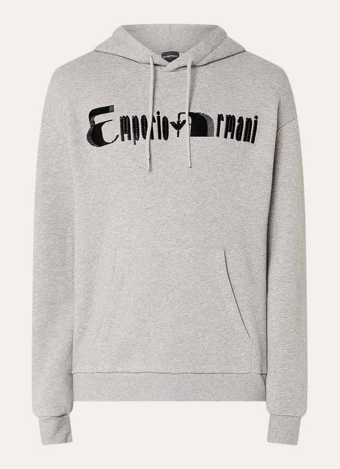 Armani Hoodie met logoprint - voorkant 4 grijsmele
