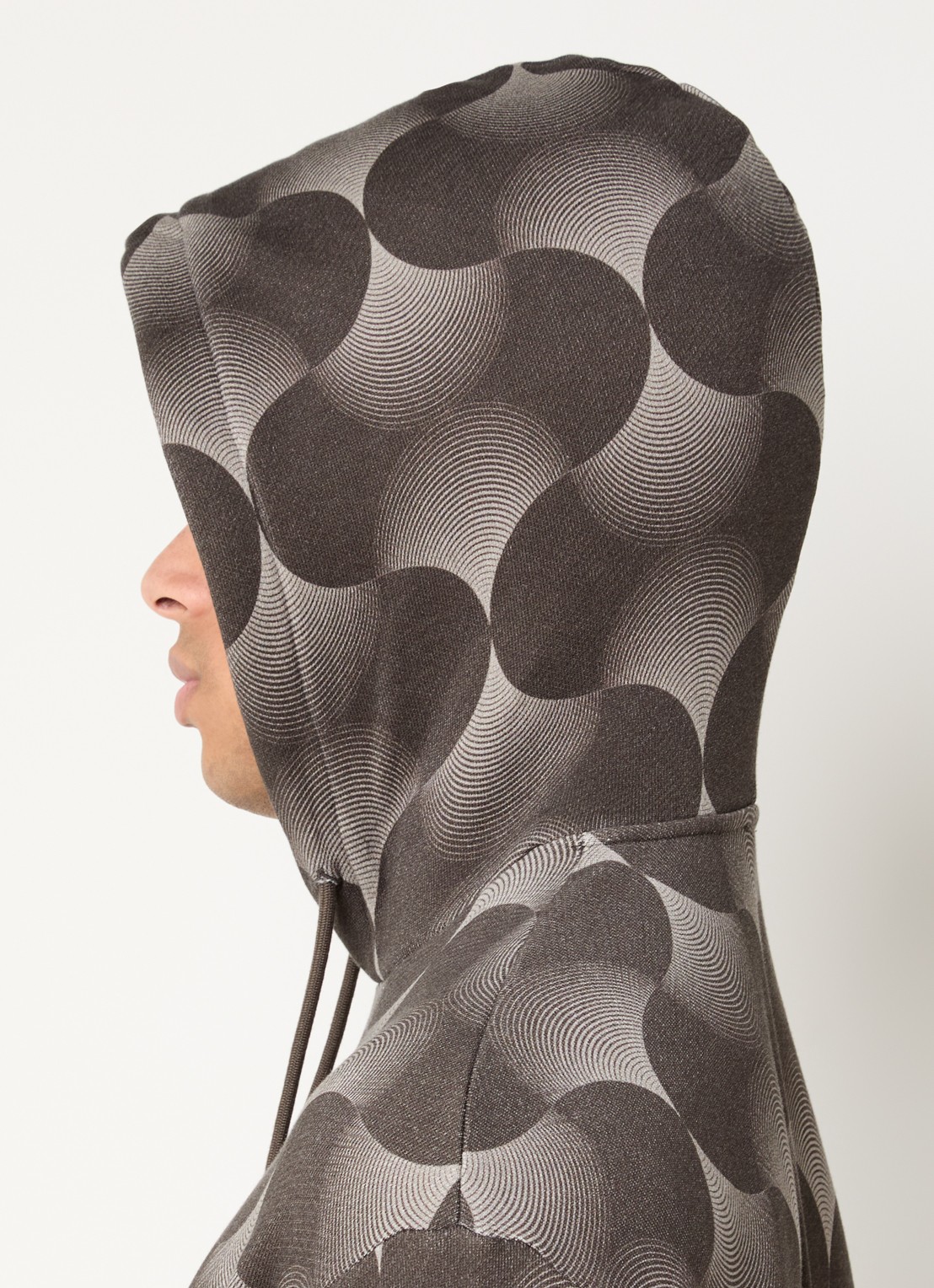 Armani Hoodie met print - detail 4 antraciet