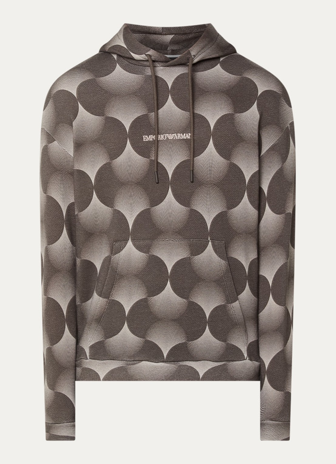 Armani Hoodie met print - voorkant antraciet