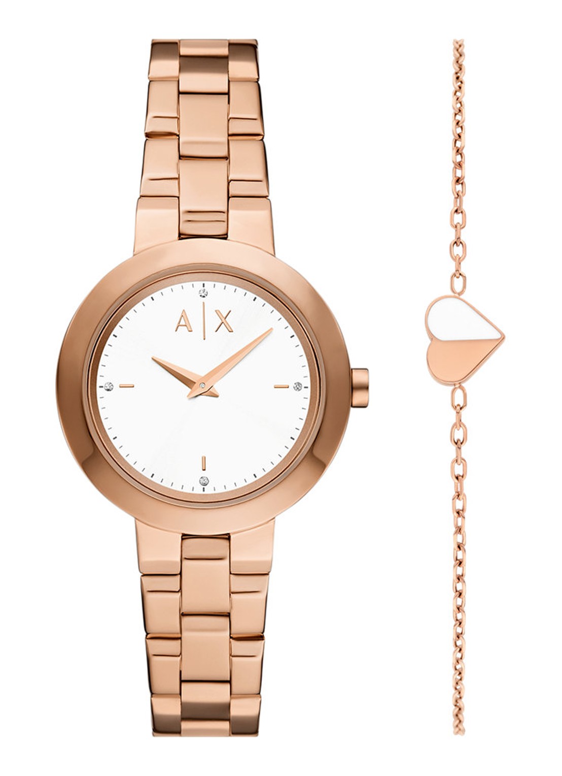 Armani Horloge AX7175SET - voorkant 6 roségoud